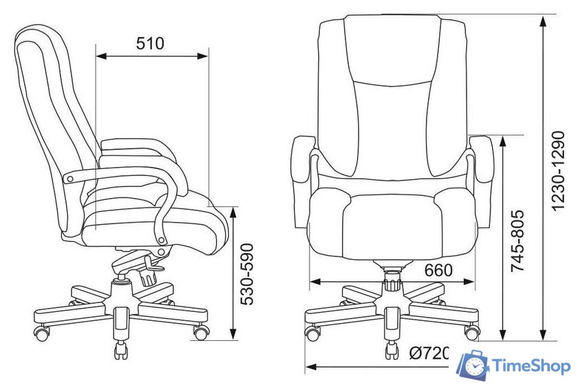 Офисное кресло Бюрократ T-9925WALNUT (черный) - Изображение №7 — Интернет-магазин Time-Shop