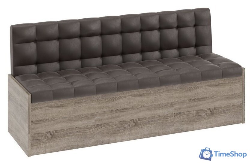 Диван Трия Форест (дуб сонома трюфель/кожзам коричневый) - Изображение №1 — Интернет-магазин Time-Shop