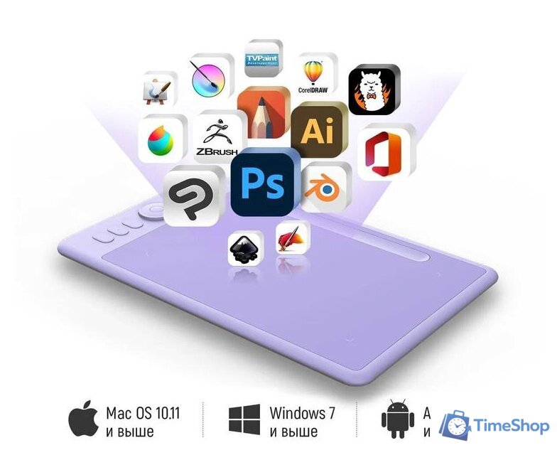 Графический планшет Parblo Intangbo S (сиреневый) - Изображение №15 — Интернет-магазин Time-Shop