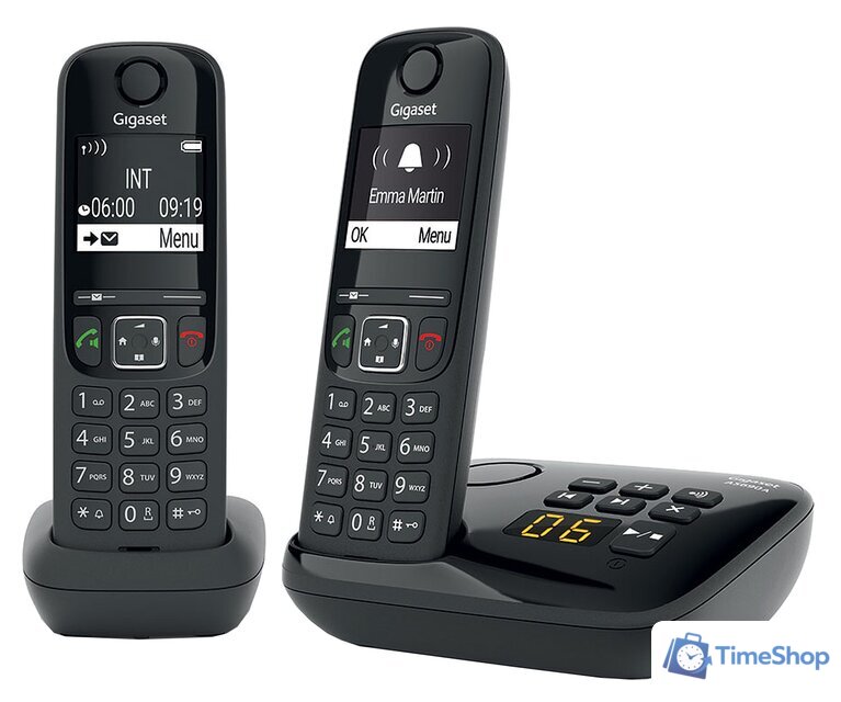 Радиотелефон Gigaset AS690A DUO RUS (черный) - Изображение №1 — Интернет-магазин Time-Shop