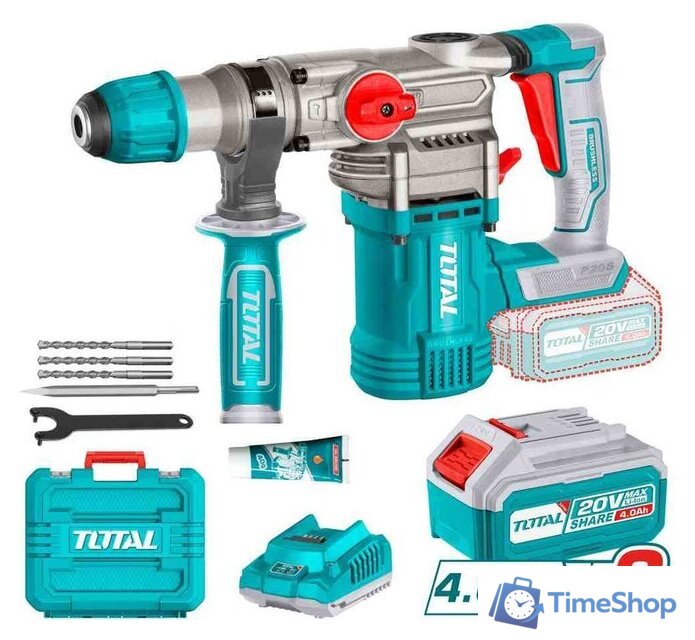Перфоратор Total TRHLI202882 (с 2-мя АКБ, кейс, набор оснастки) - Изображение №1 — Интернет-магазин Time-Shop