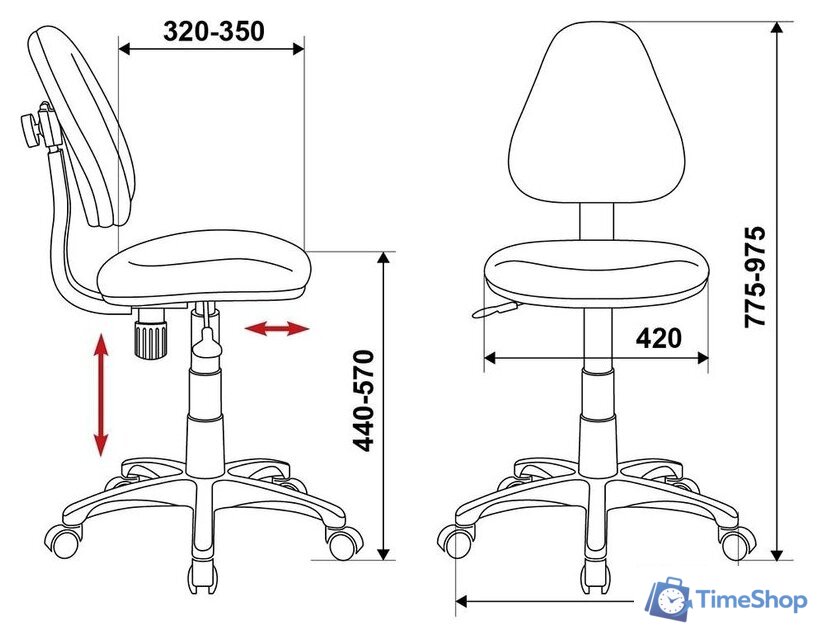 Компьютерное кресло Бюрократ KD-4/PENCIL-GN (зеленый) - Изображение №5 — Интернет-магазин Time-Shop