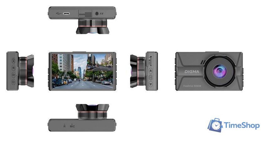 Видеорегистратор для авто Digma FreeDrive 300DW FD300DW (черный) - Изображение №11 — Интернет-магазин Time-Shop