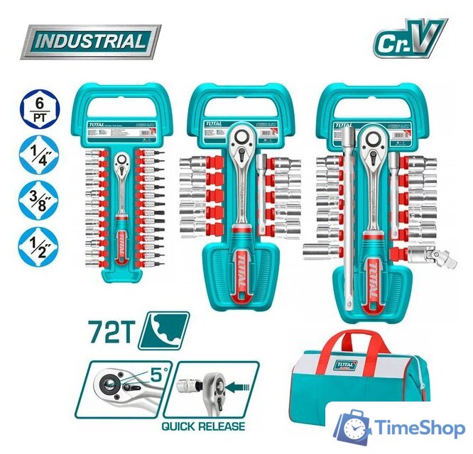 Универсальный набор инструментов Total TOS23092 (57 предметов) - Изображение №1 — Интернет-магазин Time-Shop