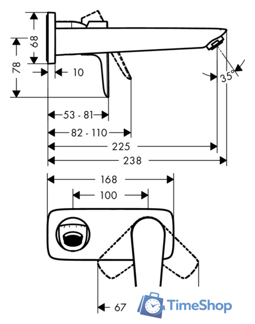 Смеситель Hansgrohe Talis E 71734670 (черный матовый) - Изображение №2 — Интернет-магазин Time-Shop