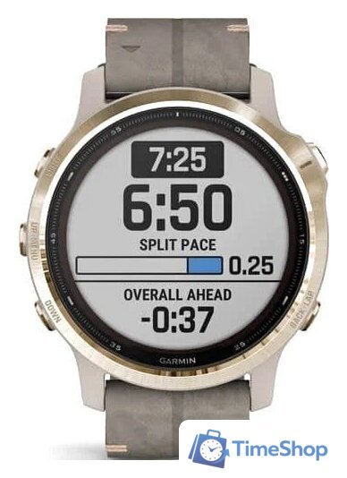 Умные часы Garmin Fenix 6S Pro Solar (светло-золотистый, замша) - Изображение №7 — Интернет-магазин Time-Shop