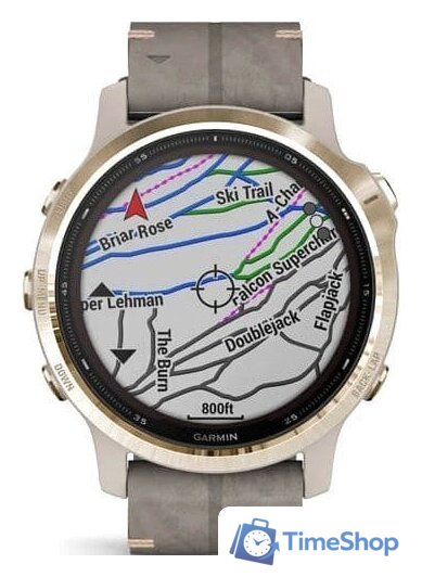 Умные часы Garmin Fenix 6S Pro Solar (светло-золотистый, замша) - Изображение №8 — Интернет-магазин Time-Shop