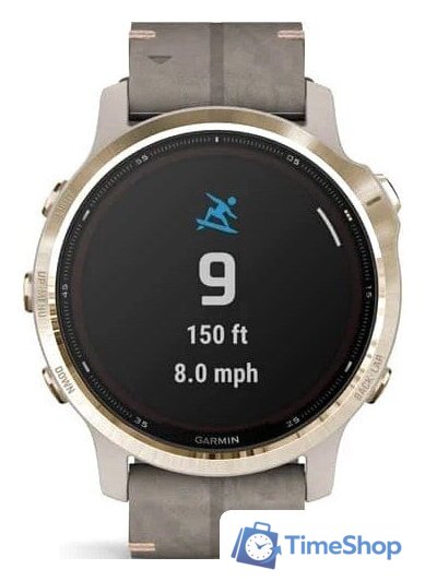 Умные часы Garmin Fenix 6S Pro Solar (светло-золотистый, замша) - Изображение №9 — Интернет-магазин Time-Shop