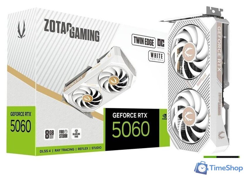 Видеокарта ZOTAC Gaming GeForce RTX 5060 Twin Edge OC White Edition ZT-B50600Q-10M - Изображение №6 — Интернет-магазин Time-Shop