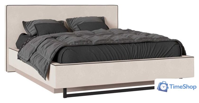 Кровать Ангстрем Милагро спальня с ПМ Малага-811.26 (М) (Simple 29/кашемир серый/оМ02) - Изображение №1 — Интернет-магазин Time-Shop