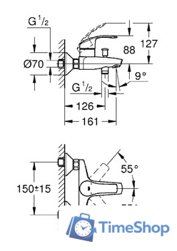 Смеситель Grohe Eurosmart 33300002 - Изображение №2 — Интернет-магазин Time-Shop