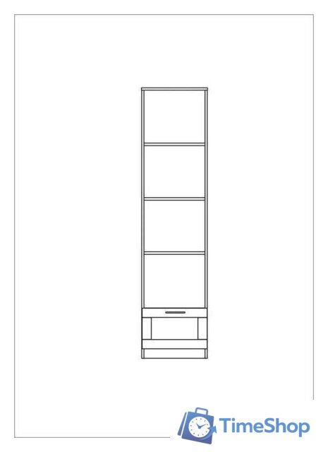 Стеллаж Mio Tesoro Сириус 1 ящик 39x190 2.02.07.130.1 (белый) - Изображение №5 — Интернет-магазин Time-Shop