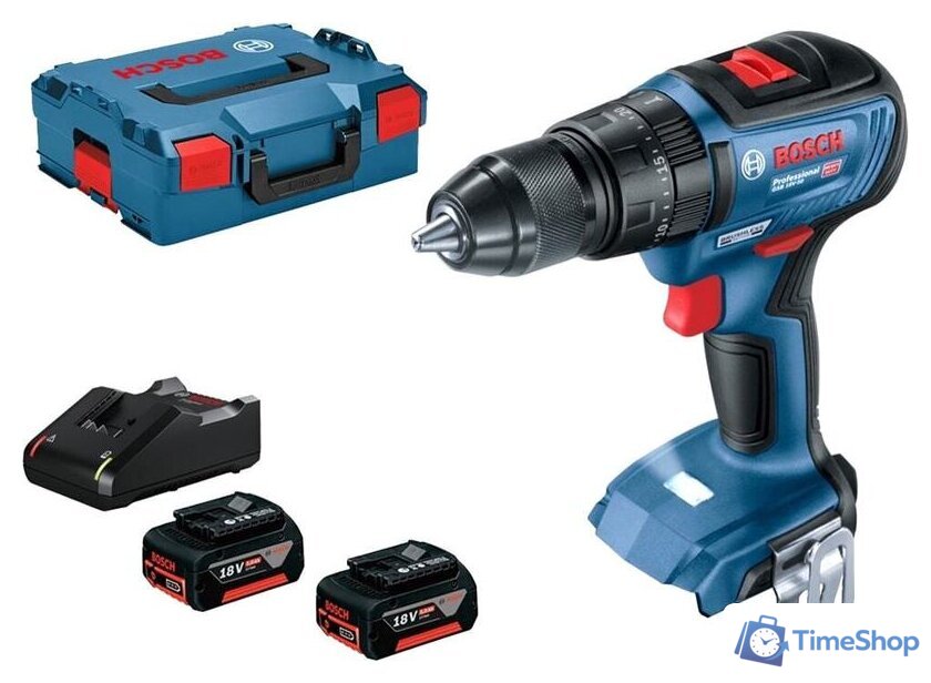 Ударная дрель-шуруповерт Bosch GSB 18V-50 Professional 06019H5100 (с 2-мя АКБ, кейс) - Изображение №1 — Интернет-магазин Time-Shop