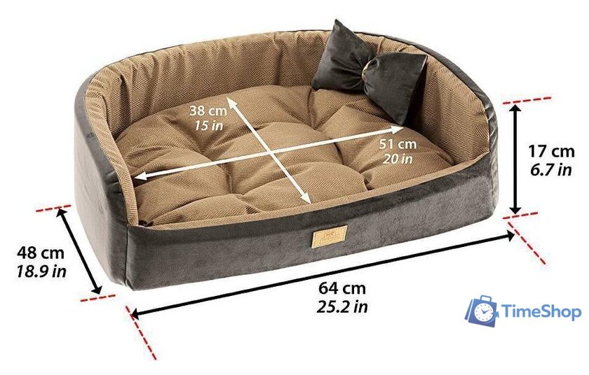 Лежак Ferplast Harris 65 83786512 (коричневый) - Изображение №2 — Интернет-магазин Time-Shop