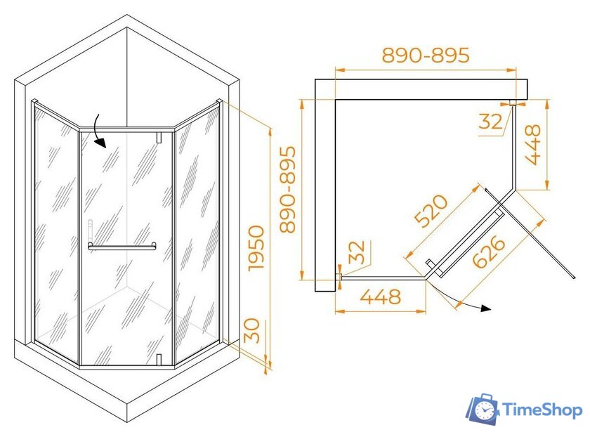 Душевой уголок RGW HO-084Gb 350608499-026 - Изображение №4 — Интернет-магазин Time-Shop
