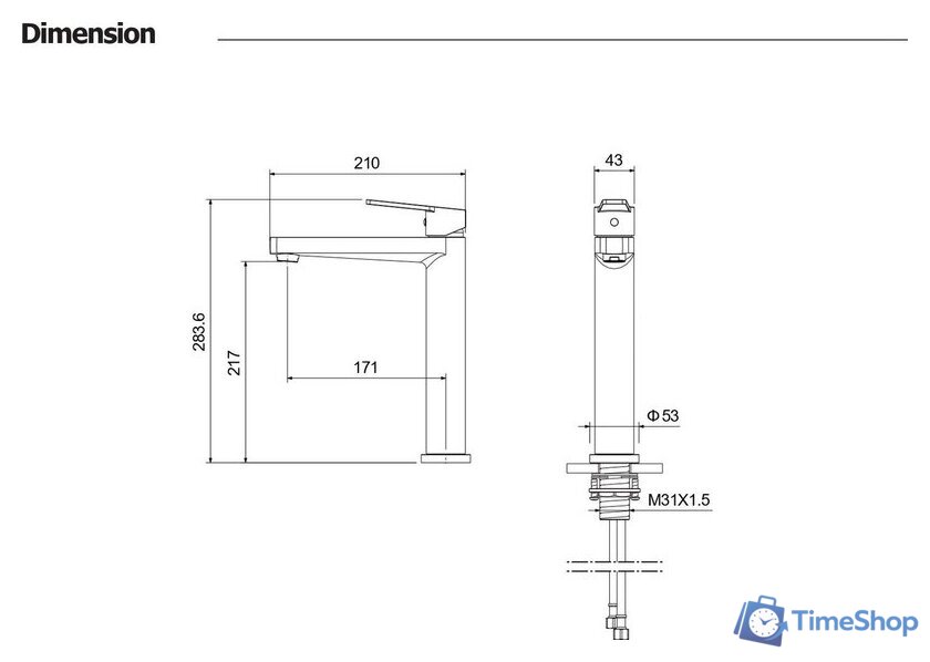 Смеситель Aquatek Lugano AQ1704CR - Изображение №5 — Интернет-магазин Time-Shop