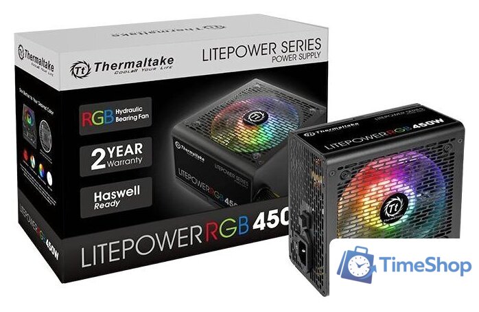 Блок питания Thermaltake Litepower RGB 450W LTP-450AL2NK - Изображение №5 — Интернет-магазин Time-Shop