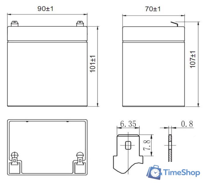 Аккумулятор для ИБП Delta HR 12-21W (12В/5 А·ч) - Изображение №2 — Интернет-магазин Time-Shop