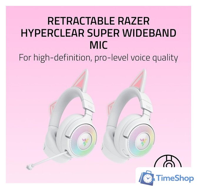 Наушники Razer Kraken Kitty V3 Pro (белый) - Изображение №11 — Интернет-магазин Time-Shop