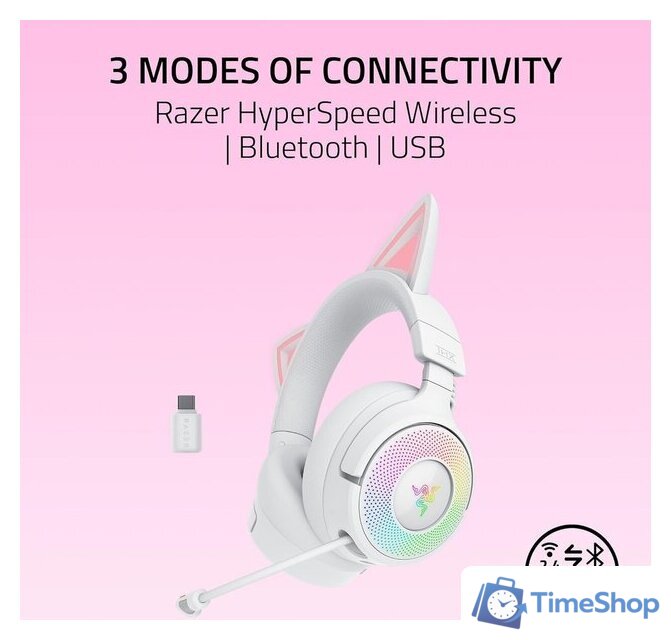 Наушники Razer Kraken Kitty V3 Pro (белый) - Изображение №10 — Интернет-магазин Time-Shop