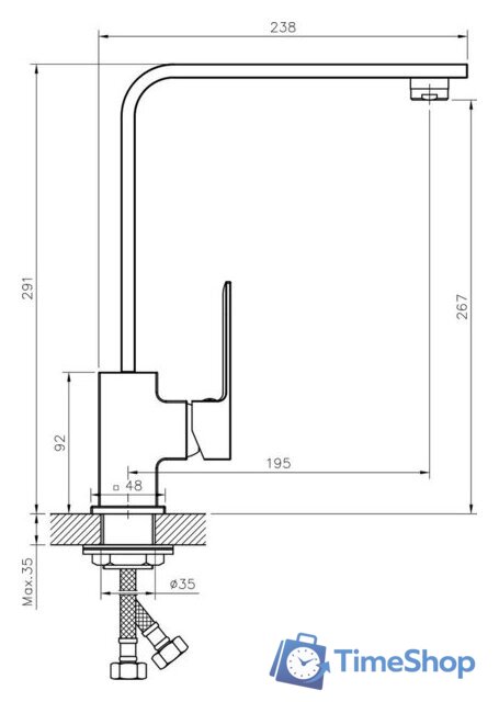 Смеситель Lauter Ray 21СК7573C - Изображение №2 — Интернет-магазин Time-Shop