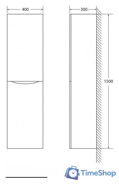  BelBagno Шкаф-пенал Fly-Marino-1500-2A-SC-RN-P-L (rovere nature) - Изображение №3 — Интернет-магазин Time-Shop