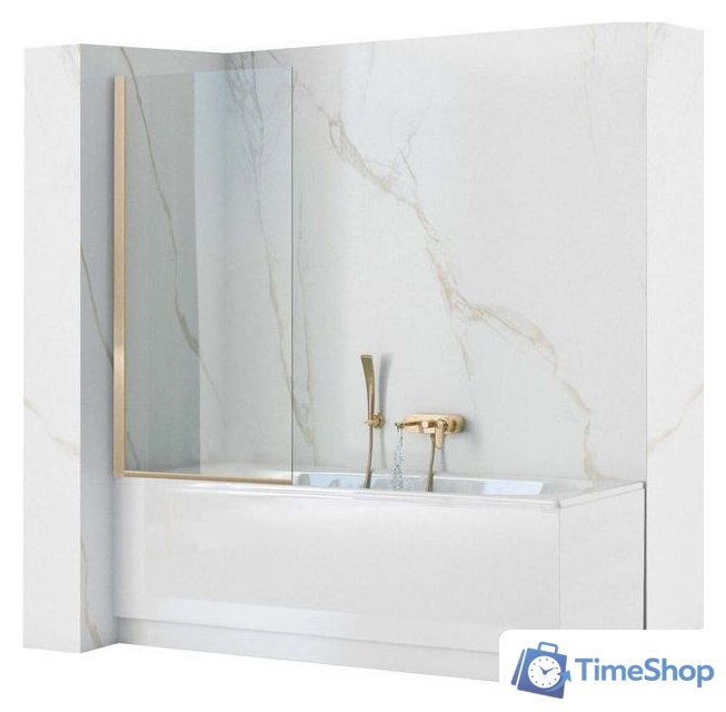 Стеклянная шторка для ванны Rea Elegant 80 (золото/прозрачное стекло) - Изображение №1 — Интернет-магазин Time-Shop