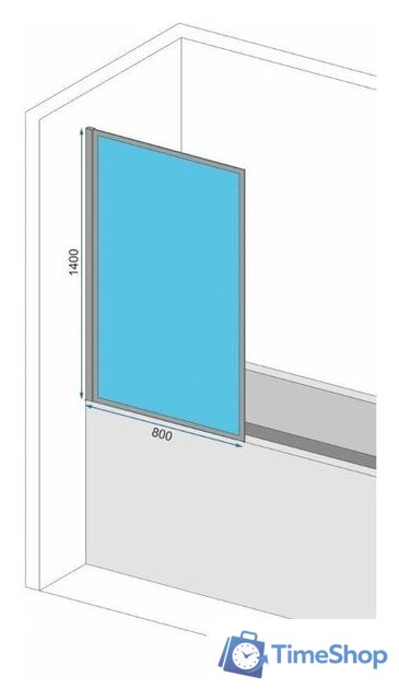 Стеклянная шторка для ванны Rea Elegant 80 (золото/прозрачное стекло) - Изображение №5 — Интернет-магазин Time-Shop