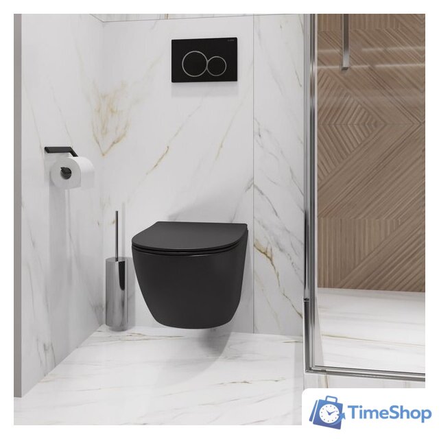 Унитаз подвесной Lauter Sulzdorf с микролифтом и кнопкой смыва 219704J (черный) - Изображение №24 — Интернет-магазин Time-Shop
