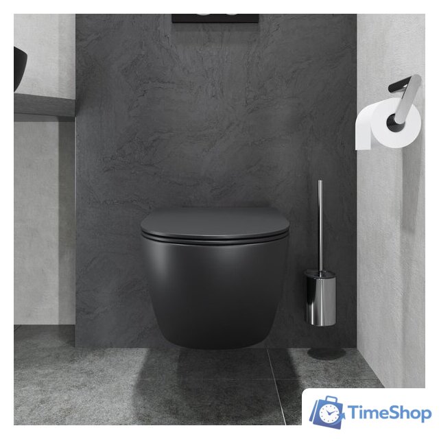 Унитаз подвесной Lauter Sulzdorf с микролифтом и кнопкой смыва 219704J (черный) - Изображение №18 — Интернет-магазин Time-Shop