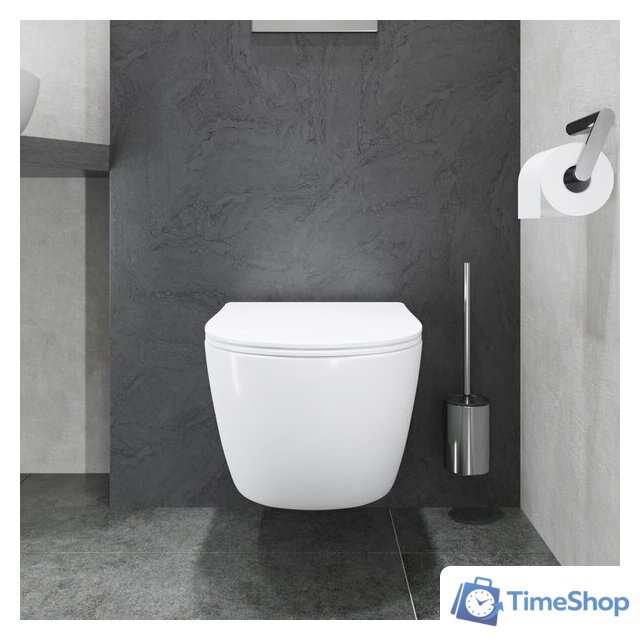 Унитаз подвесной Lauter Sulzdorf с микролифтом и кнопкой смыва 219704J (черный) - Изображение №20 — Интернет-магазин Time-Shop