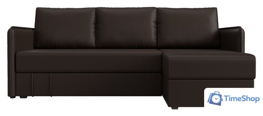 Угловой диван Лига диванов Слим правый (экокожа коричневый) - Изображение №2 — Интернет-магазин Time-Shop