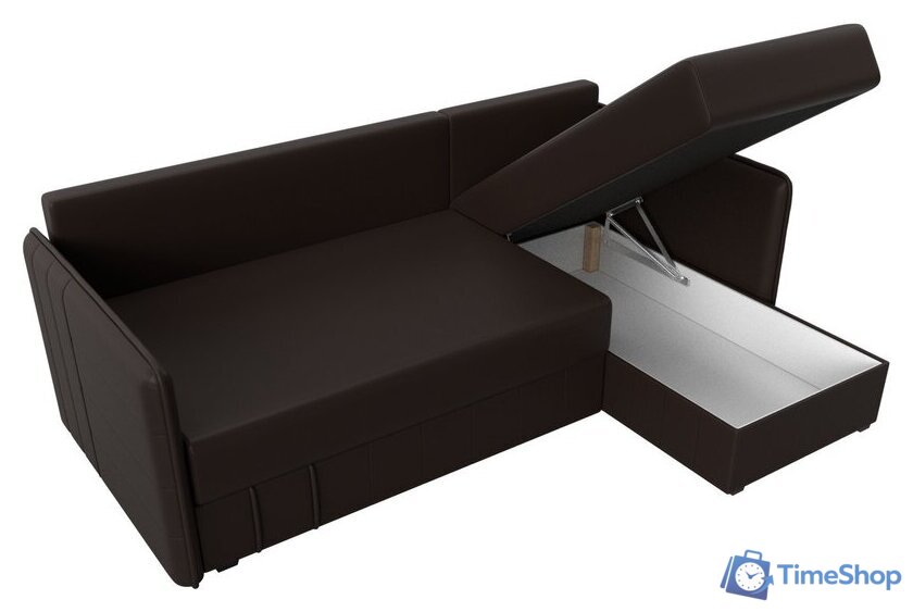 Угловой диван Лига диванов Слим правый (экокожа коричневый) - Изображение №9 — Интернет-магазин Time-Shop