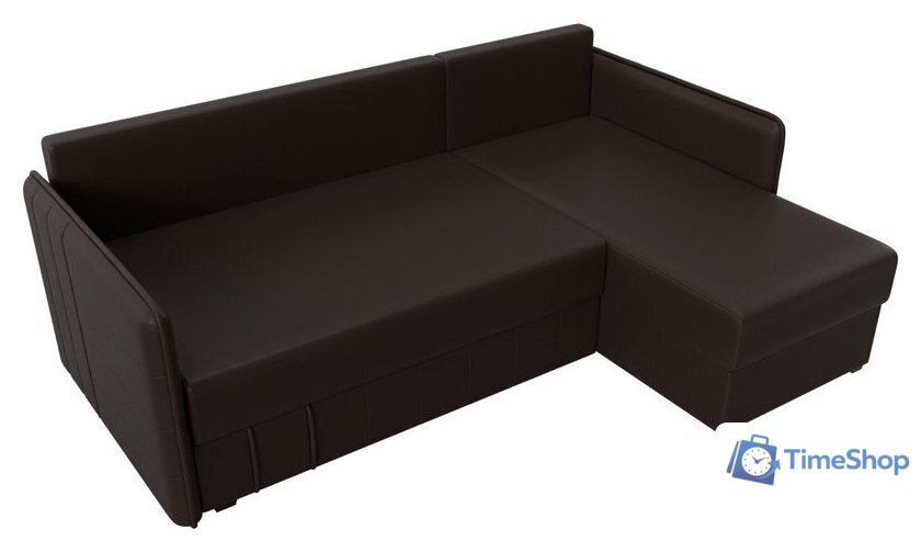 Угловой диван Лига диванов Слим правый (экокожа коричневый) - Изображение №5 — Интернет-магазин Time-Shop