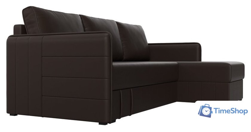 Угловой диван Лига диванов Слим правый (экокожа коричневый) - Изображение №3 — Интернет-магазин Time-Shop