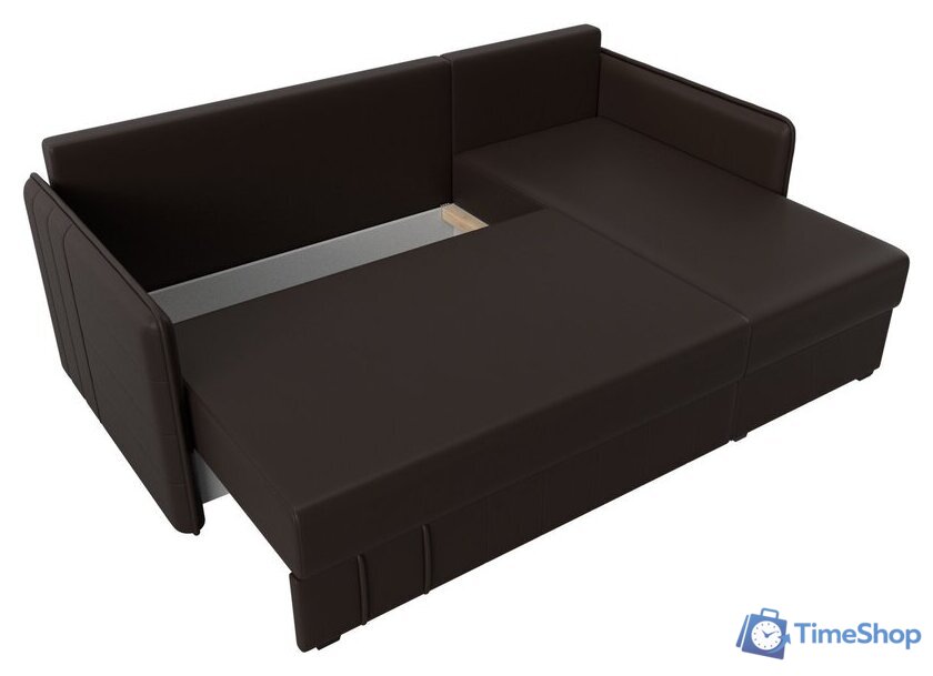 Угловой диван Лига диванов Слим правый (экокожа коричневый) - Изображение №8 — Интернет-магазин Time-Shop