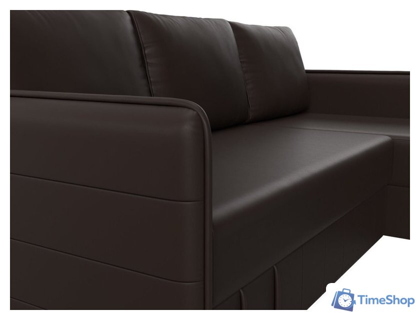 Угловой диван Лига диванов Слим правый (экокожа коричневый) - Изображение №6 — Интернет-магазин Time-Shop