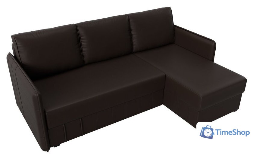 Угловой диван Лига диванов Слим правый (экокожа коричневый) - Изображение №4 — Интернет-магазин Time-Shop