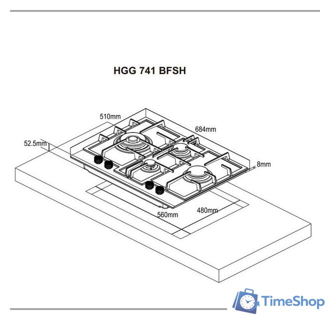 Варочная панель Weissgauff HGG 741 BFSH - Изображение №4 — Интернет-магазин Time-Shop