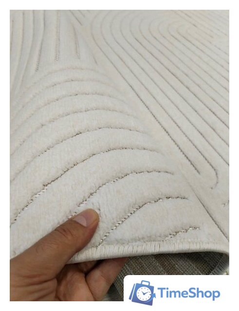 Ковер для жилой комнаты Radjab Carpet Сканди Сизаль Прямоугольник 10949A 12270RK (1.6x3, Krem/Krem) - Изображение №5 — Интернет-магазин Time-Shop