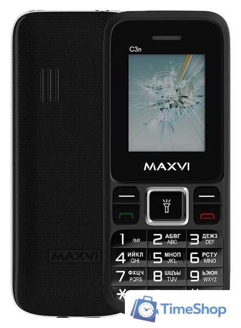 Кнопочный телефон Maxvi C3n (черный) - Изображение №1 — Интернет-магазин Time-Shop