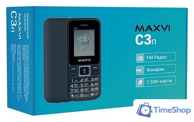 Кнопочный телефон Maxvi C3n (черный) - Изображение №13 — Интернет-магазин Time-Shop