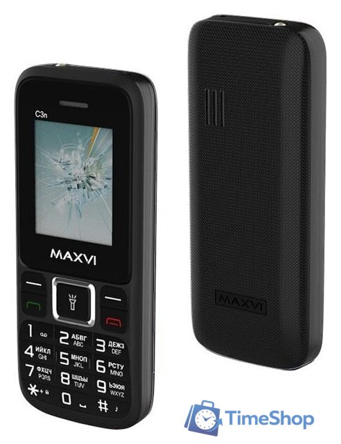 Кнопочный телефон Maxvi C3n (черный) - Изображение №5 — Интернет-магазин Time-Shop