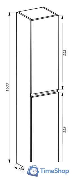  ЗОВ Шкаф-пенал Лира 150 LP150MW0MAGVA (адриатик) - Изображение №4 — Интернет-магазин Time-Shop