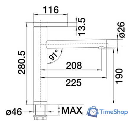 Смеситель Blanco Linee 517596 (сатин матовый) - Изображение №2 — Интернет-магазин Time-Shop