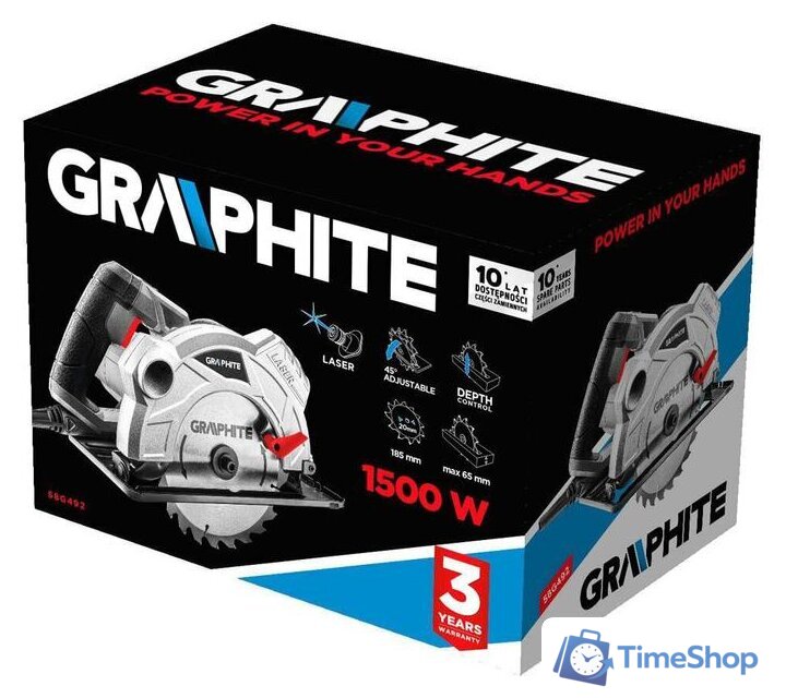 Дисковая (циркулярная) пила GRAPHITE 58G492 - Изображение №2 — Интернет-магазин Time-Shop