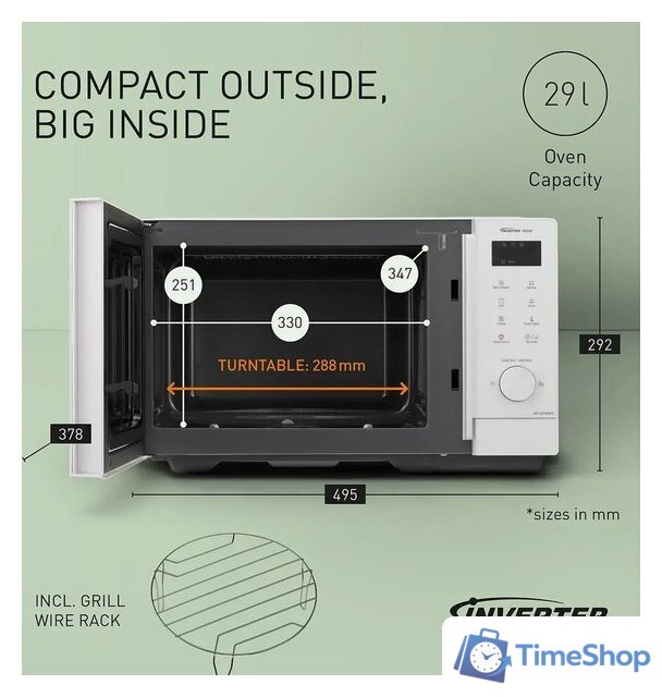 Микроволновая печь Panasonic NN-GD34QWEPG - Изображение №8 — Интернет-магазин Time-Shop