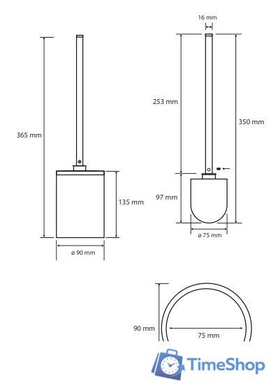 Ершик для унитаза Bemeta White 104913094 - Изображение №2 — Интернет-магазин Time-Shop