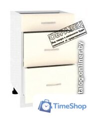 Шкаф напольный Кортекс-мебель Корнелия Лира НШ50р3ш без столешницы (белый) - Изображение №2 — Интернет-магазин Time-Shop