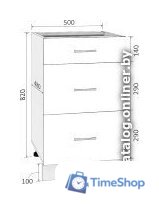 Шкаф напольный Кортекс-мебель Корнелия Лира НШ50р3ш без столешницы (белый) - Изображение №3 — Интернет-магазин Time-Shop